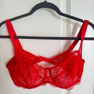 Freya Red Balconette Bra 38DD